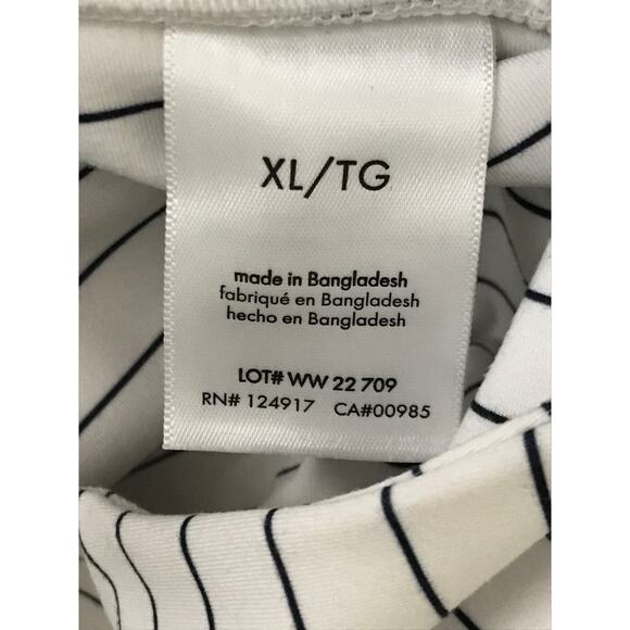 WeWoreWhat White Black Pinstripe Twist Cutout Bodysuit Romper XL - Picture 7 of 8